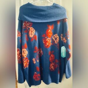 The Pioneer Woman Blue and Red Floral Sweater